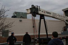 Crane Setting Up - Bank HVAC Commercial Project