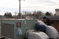 Preparing Old Unit - Bank HVAC Commercial Project